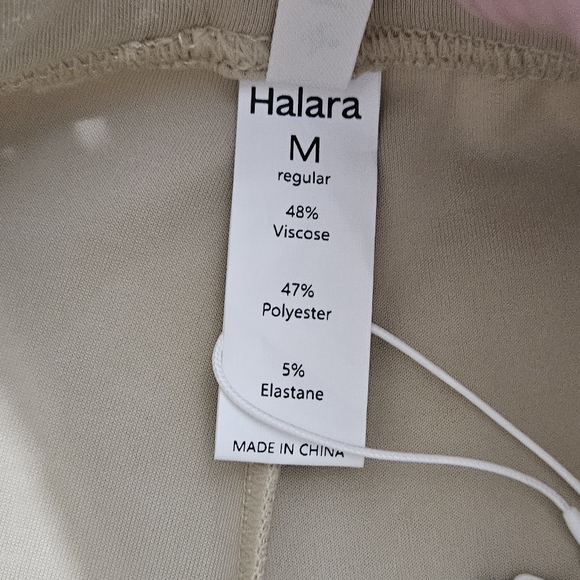 New Halara Beige Pull-On Ankle Pants Elastic Waist Tapered Career Medium Casual - Picture 6 of 12